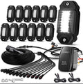 LEDMIRCY R2 Pure White Rock Lights Kit with Rocker Switch Wire Harness 12PCS