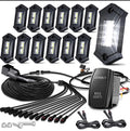 LEDMIRCY R3 Pure White Rock Lights Kit with Rocker Switch Wire Harness 12PCS
